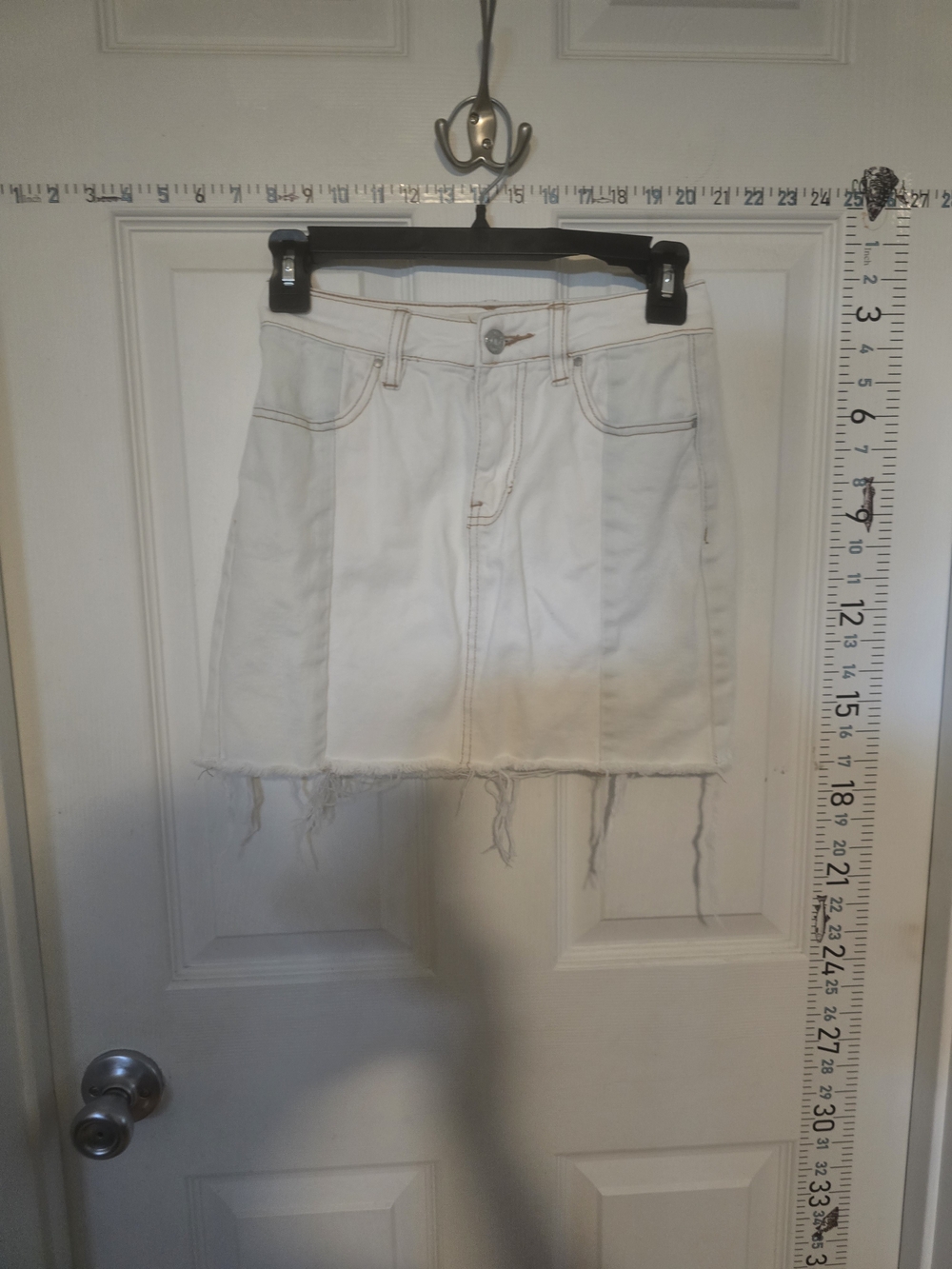 PacSun White Distressed Denim Mini Skirt